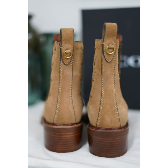 Coach Womens BOWERY Suede Pointed Toe Ankle Fashion Boots - Picture 3 of 8